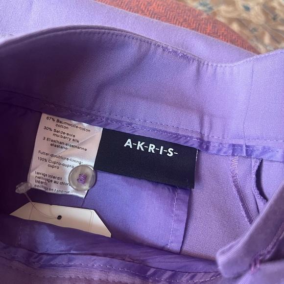 Akris Maxima Silk Blend Cuffed Crop Pant Size 10 - Picture 2 of 8